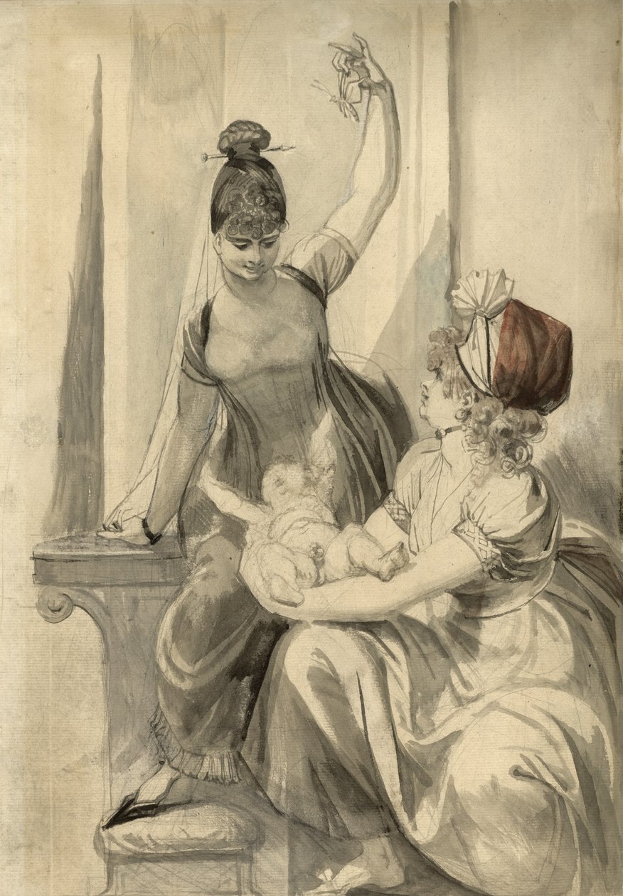 Mor og hennes familie på landet, 1806-1807 av Johann Heinrich Füssli