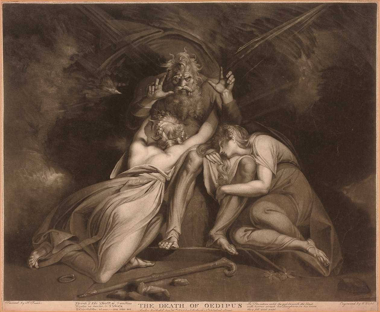The Death of Oedipus, gravert av William Ward av Johann Heinrich Füssli