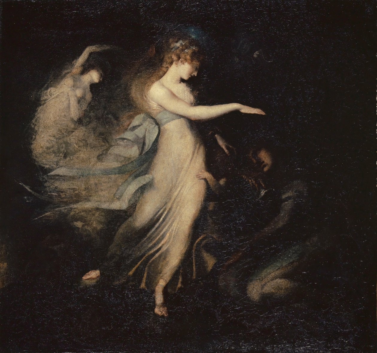 Eventyrdronningen viser seg for prins Arthur, 1785-88 av Johann Heinrich Füssli