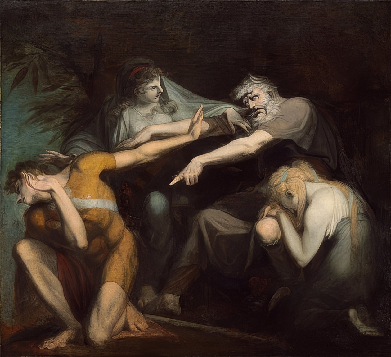Ødipus forbanner sønnen Polyneikes. 1786 av Johann Heinrich Füssli