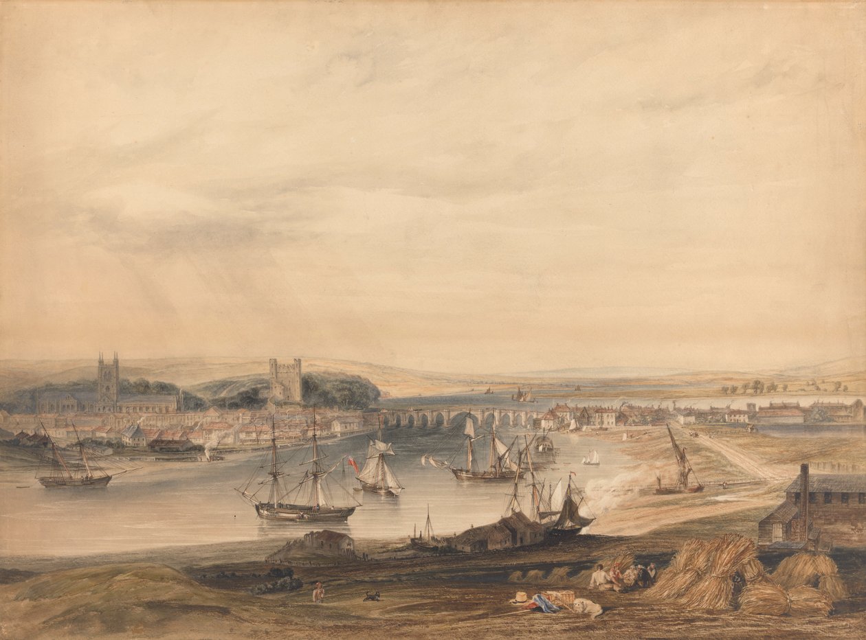 Utsikt over Rochester, byen og havnen av Henry Gastineau