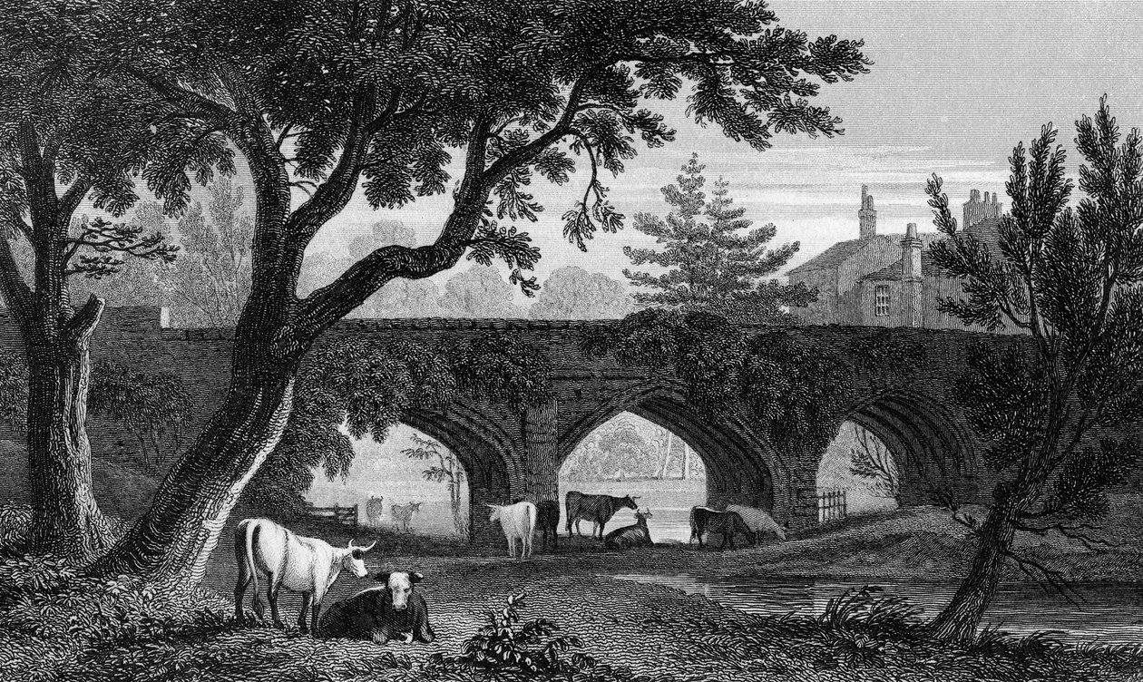 Eltham Bridge, Kent, gravert av Henry Adlard, 1832 av Henry Gastineau