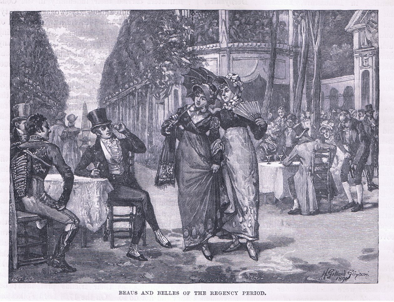 Beaus og belles fra Regency-perioden rundt 1818 av Henry Gillard Glindoni