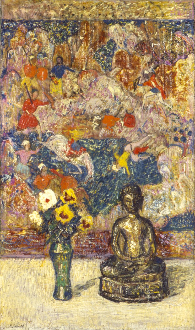Bronse Buddha (olje på lerret) av Henry Golden Dearth