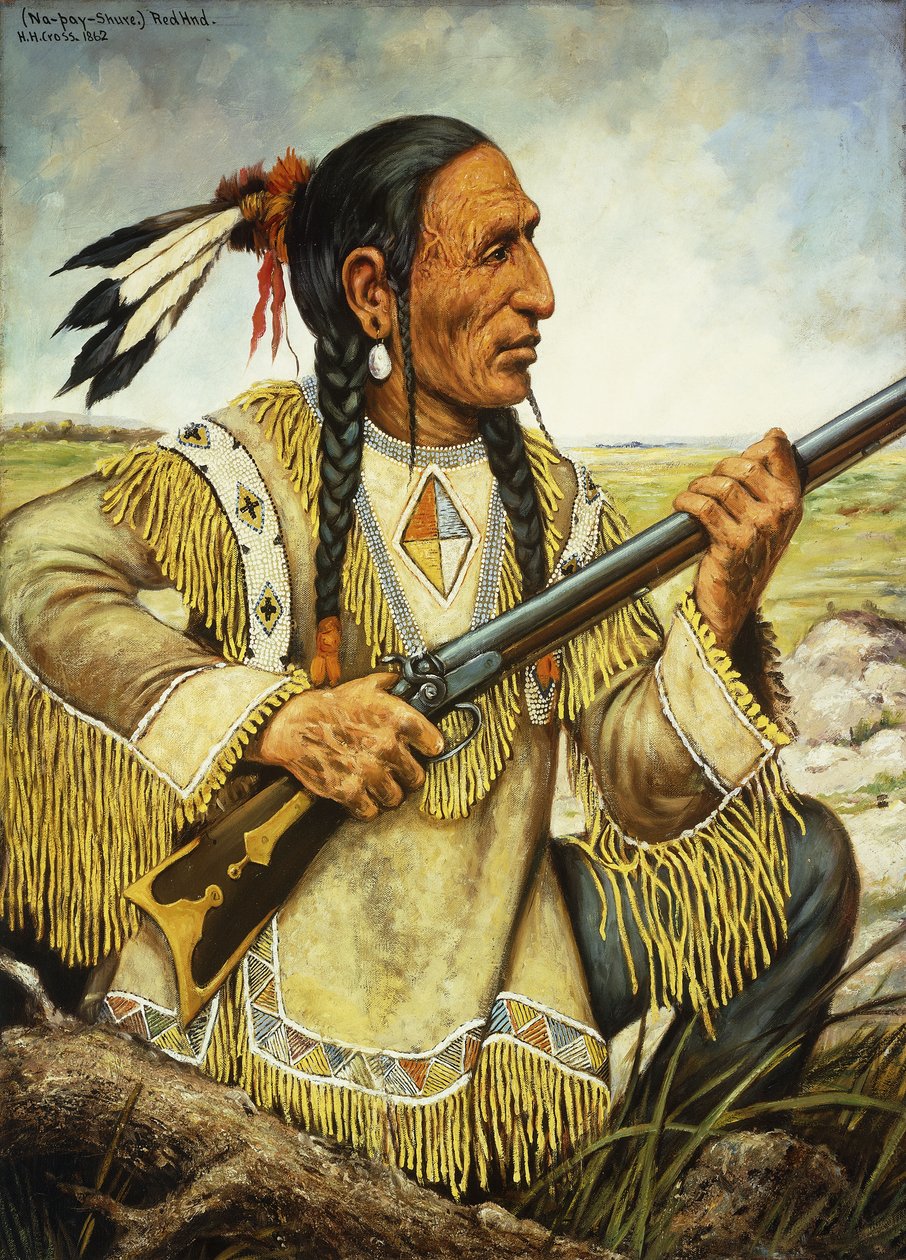(Na-Pay-Shure) Red Hand, 1862 av Henry H. Cross