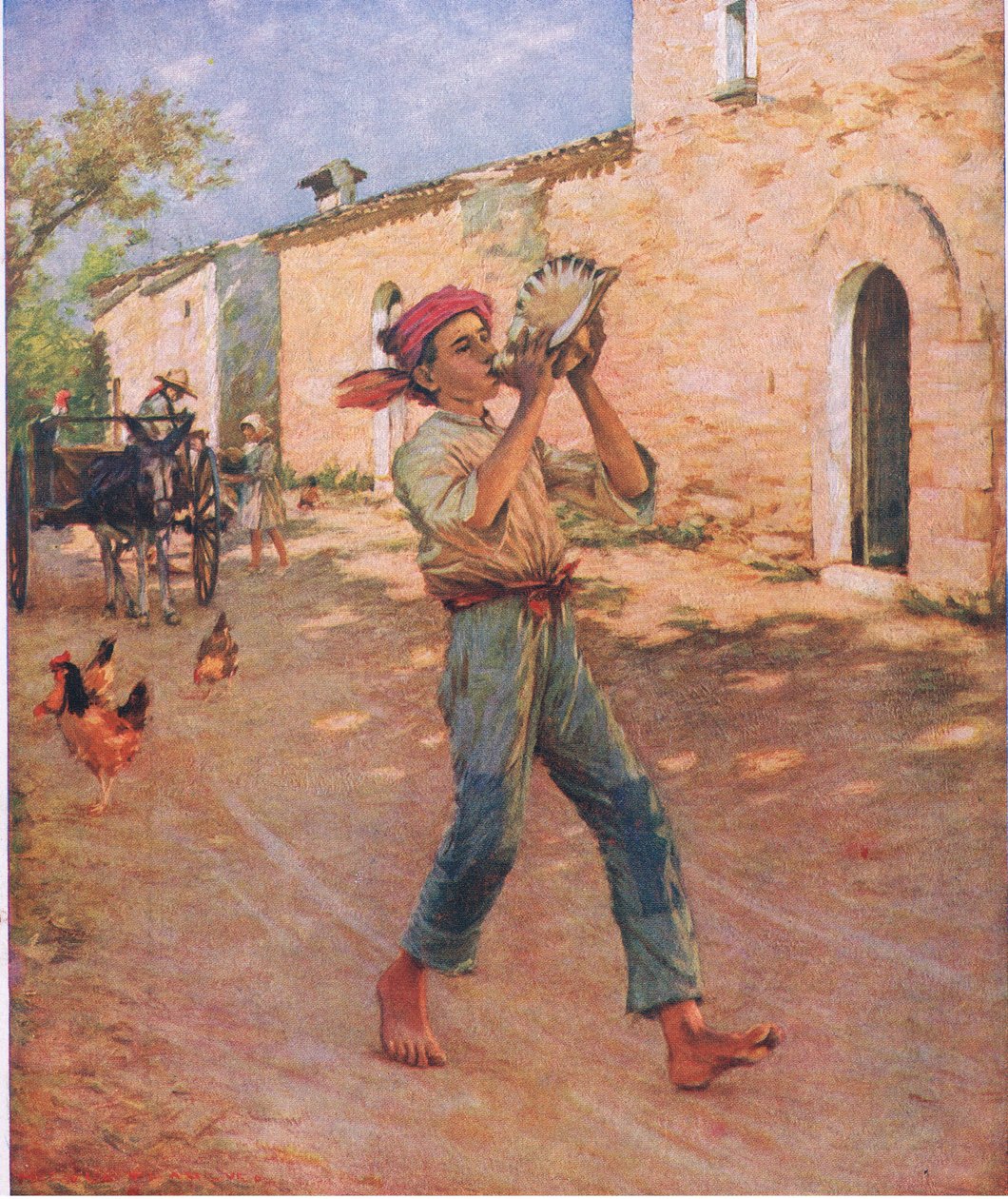 Gråtende fisk i Spania, illustrasjon fra My Magazine, 1925 av Henry Herbert La Thangue