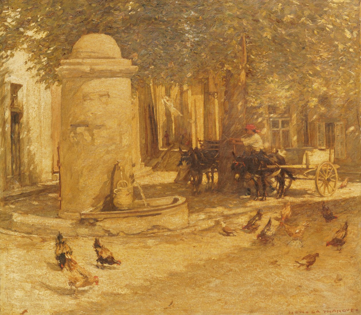 Fontene i en provençalsk landsby av Henry Herbert La Thangue