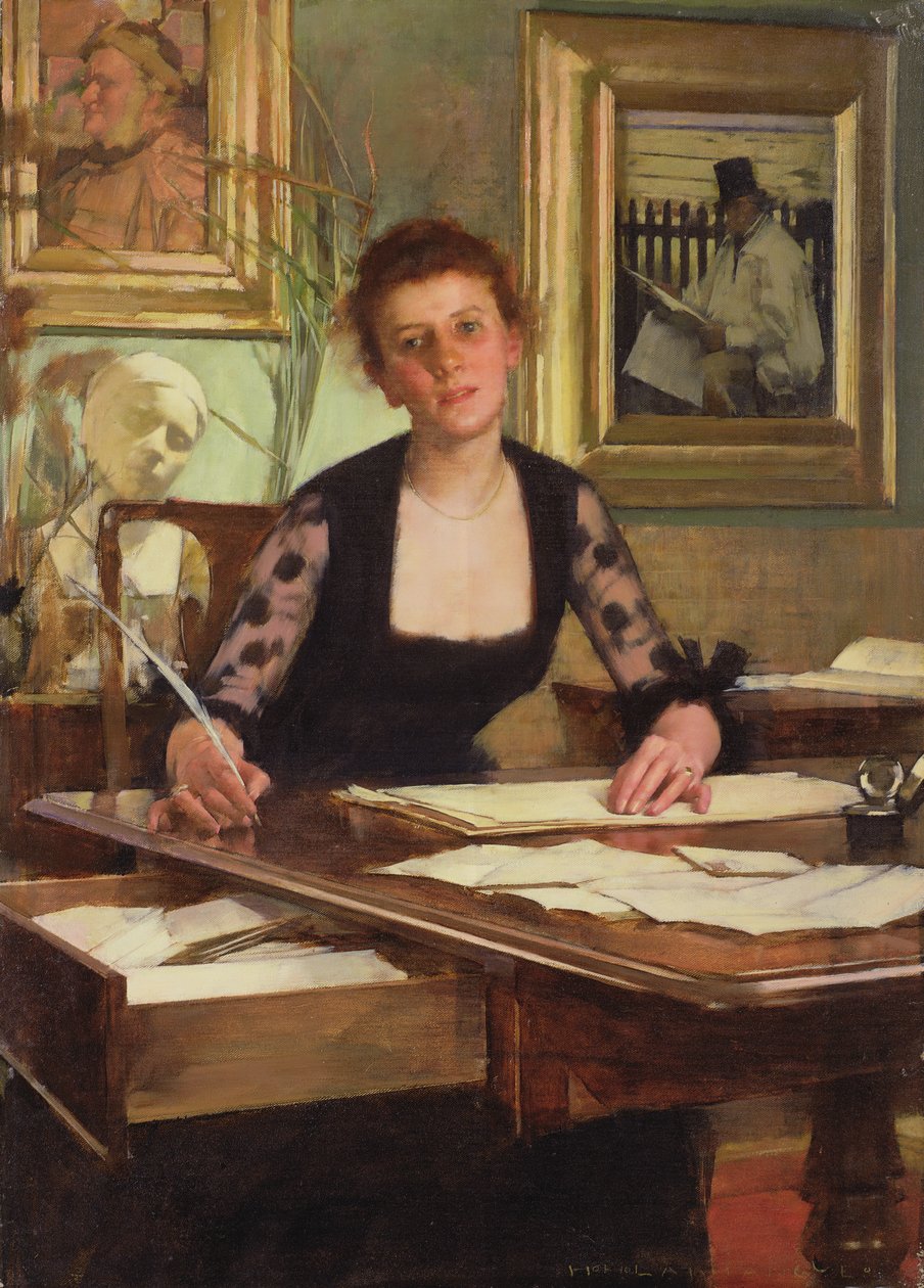 Portrett av kunstnerens kone av Henry Herbert La Thangue