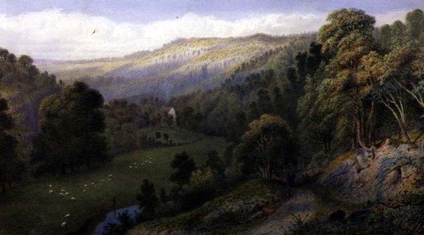 Stapleton Glen (akvarell og gouache på papir) av Henry Hewitt