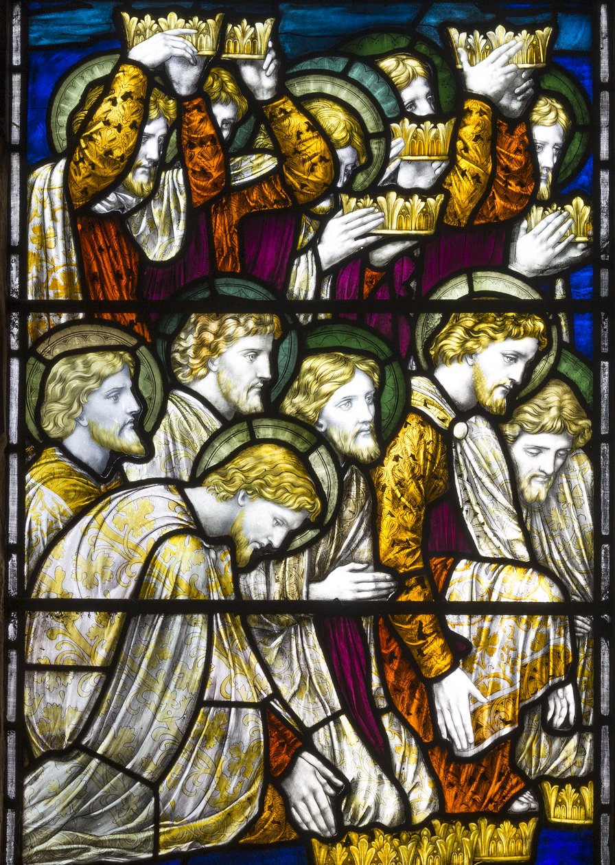 Adoration of The Lamb, 1884 (farget glass) av Henry Holiday