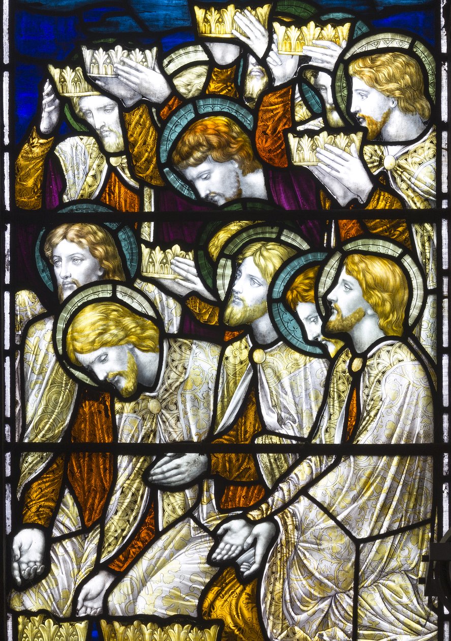 Adoration of The Lamb, 1884 (farget glass) av Henry Holiday