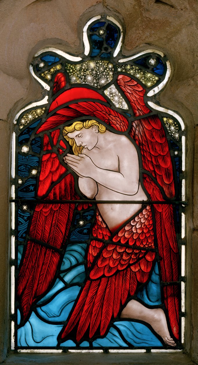 Alnwick, St Michael & St Paul, James Powell & Sons, Henry Holiday, Kneeling Angel, 1878 av Henry Holiday