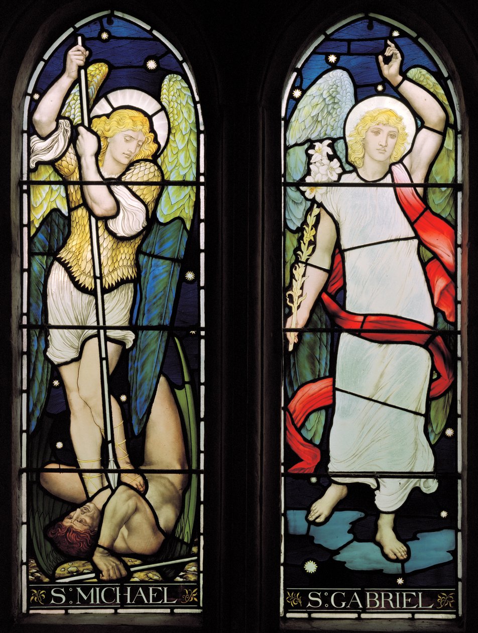 Archangels St Michael & St Gabriel, 1882 (farget glass) av Henry Holiday