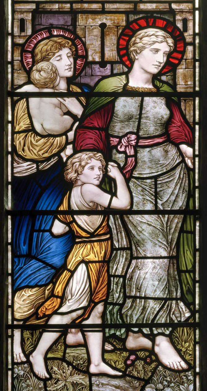 Buckland, St Mary, James Powell & Sons, Henry Holiday, The Barcote Chapel, Charity, 1889 av Henry Holiday
