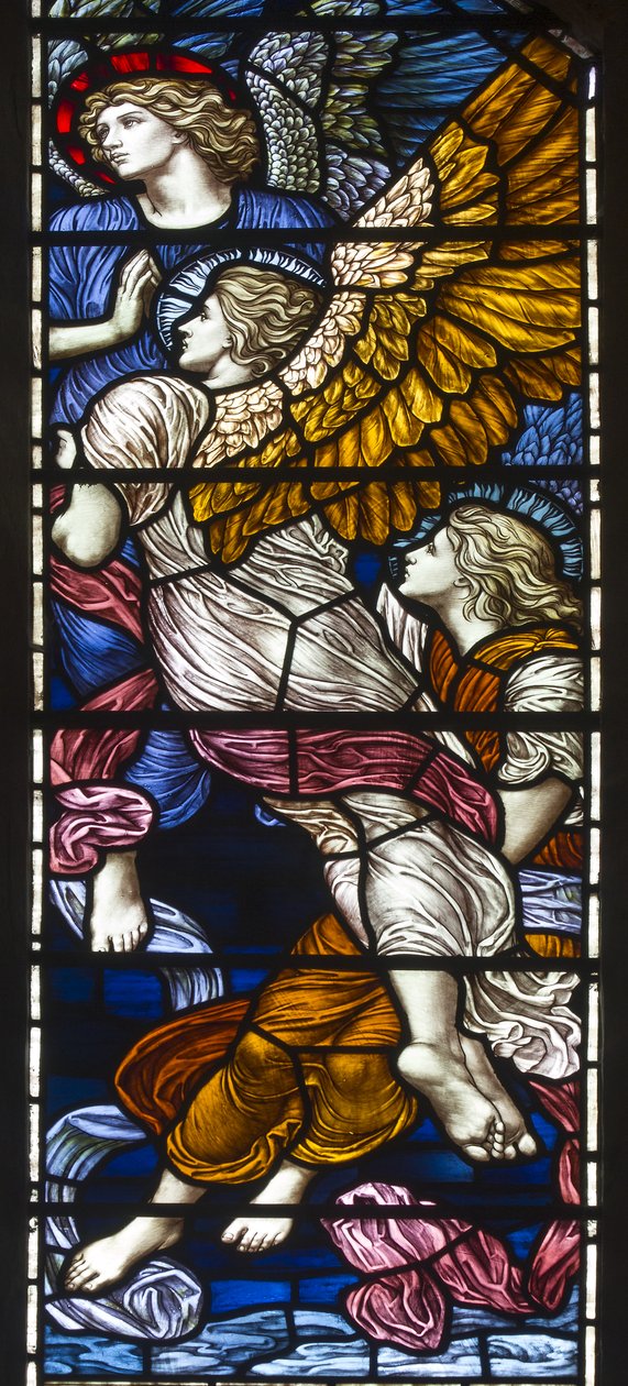 Buckland, St Mary, James Powell & Sons, Henry Holiday, The Barcote Chapel, Praising Angels, 1889 av Henry Holiday