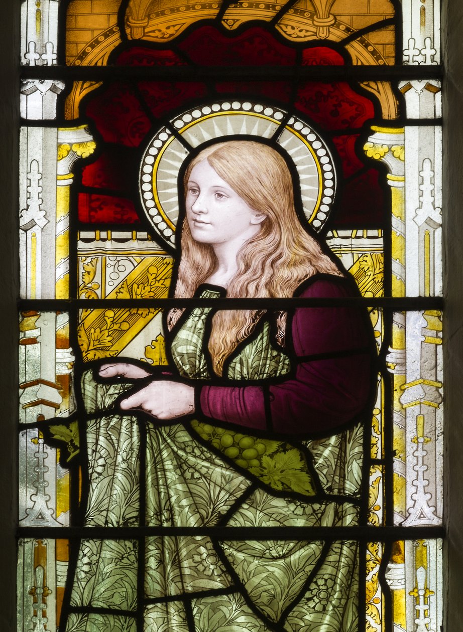 Cambridge, Trinity College, Heaton Butler & Bayne, Henry Holiday, Phoebe, 1870, Phoebe Cookson, tilpasset fra Carl Almquist av Henry Holiday