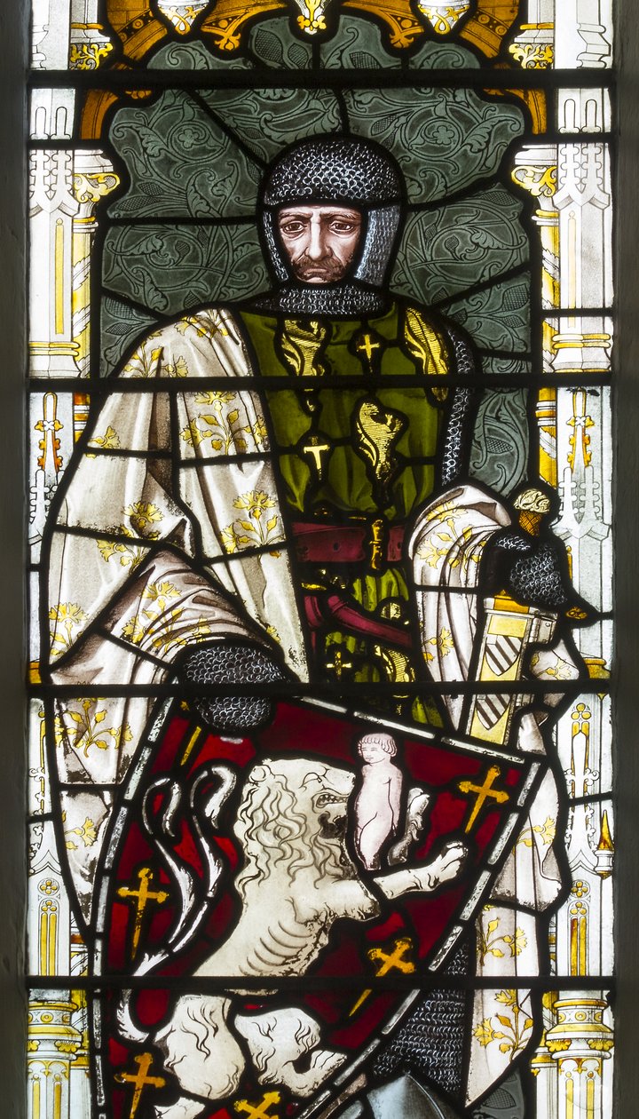 Cambridge, Trinity College, Heaton Butler & Bayne, Henry Holiday, Simon de Montfort, 1870, tilpasset fra Carl Almquist av Henry Holiday