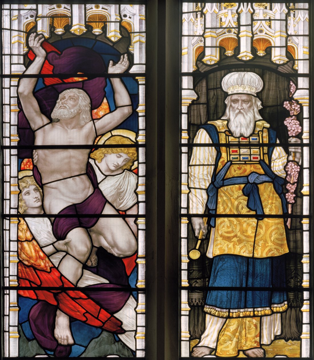 Enoch & Elijah, 1882 (farget glass) av Henry Holiday
