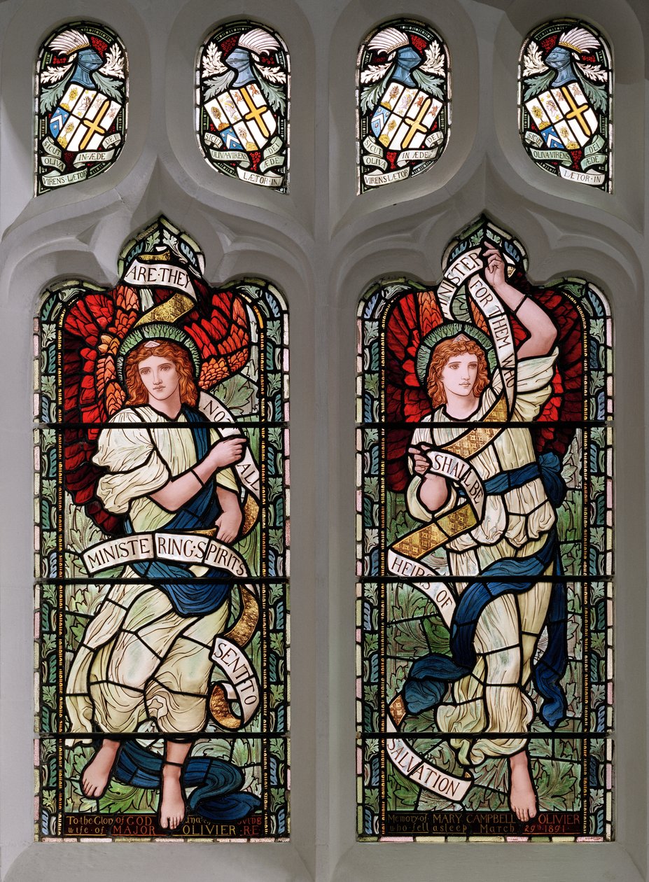 Grasmere, St Oswald, James Powell & Sons, Henry Holiday, Ministering Angels, 1893 av Henry Holiday