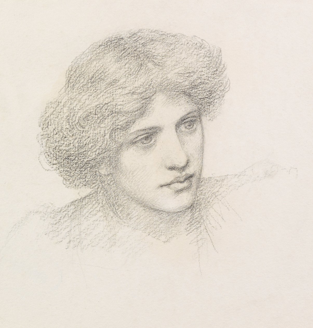 Head of a Man, muligens Gaetano Meo (blyant) av Henry Holiday