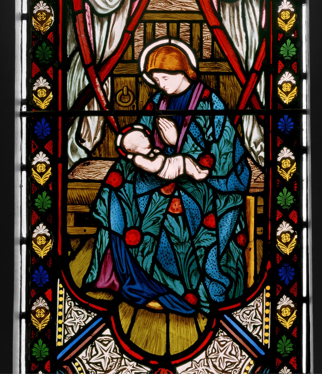 Madonna og barn, 1863 (farget glass) av Henry Holiday