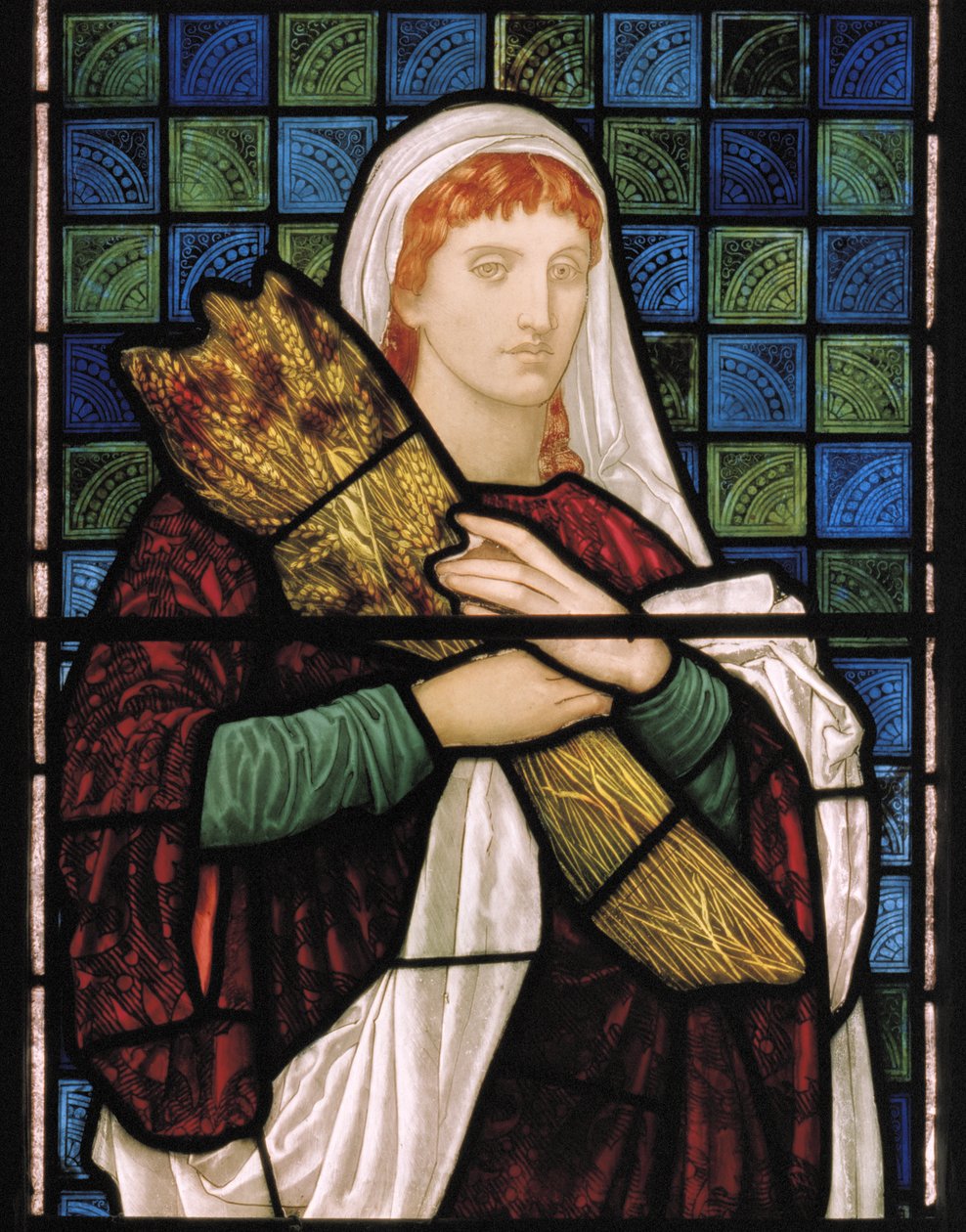 Ruth med mais, 1879 (farget glass) av Henry Holiday
