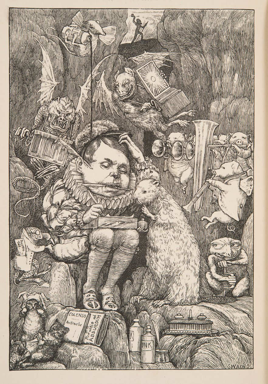 Beveren hadde med seg papir, portefølje og penner, pub. 1876. av Henry Holiday