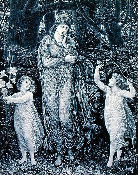 The Bonnie Bairns (penn og blekk på papir) av Henry Holiday