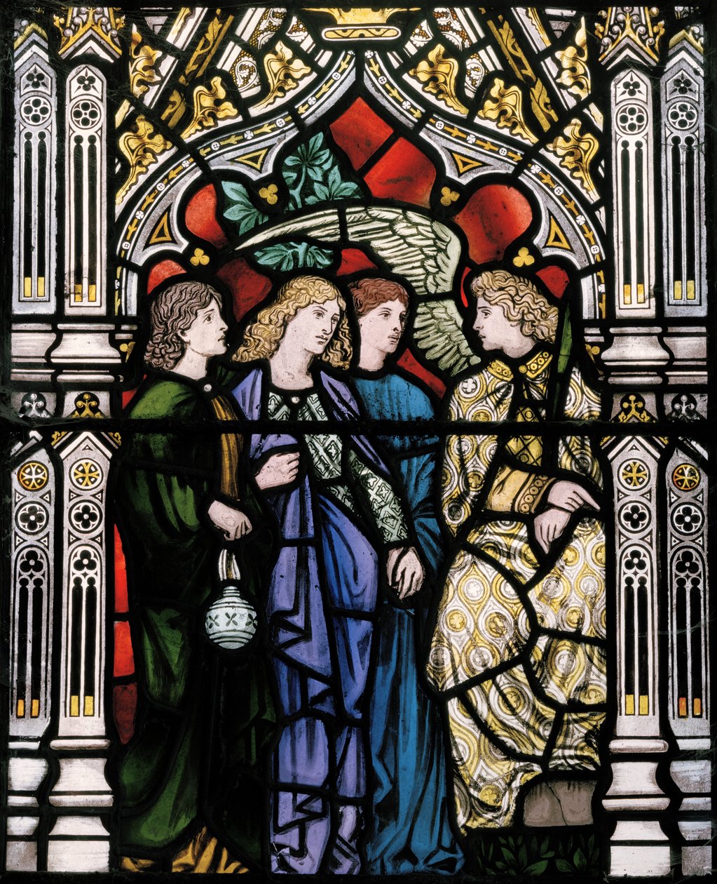 The Three Marys and an Angel, 1865 (farget glass) av Henry Holiday