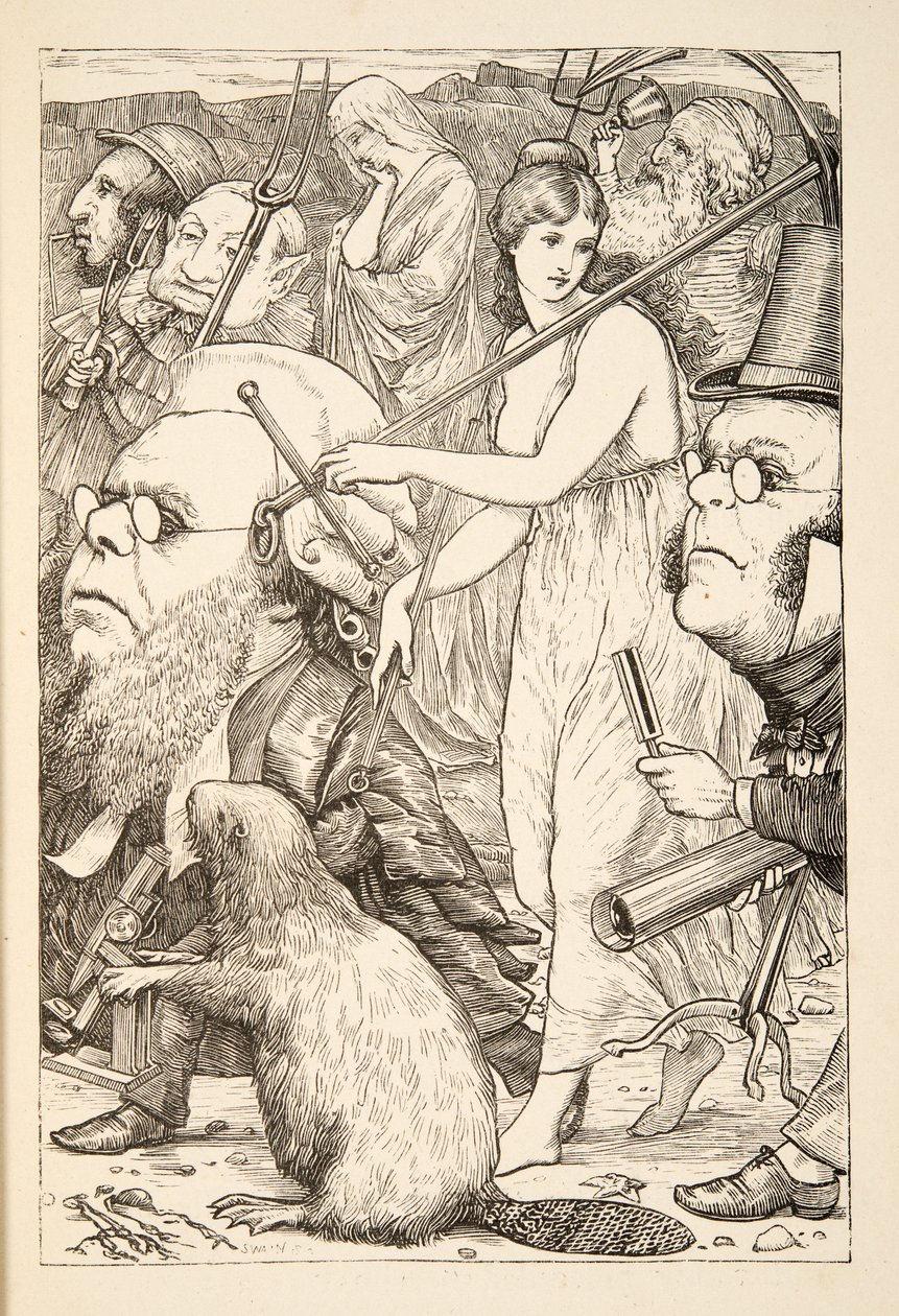 Å forfølge det med gafler og håp», fra The Hunting of the Snark, an Agony in Eight Fits, av Lewis Carroll, pub. 1876 av Henry Holiday