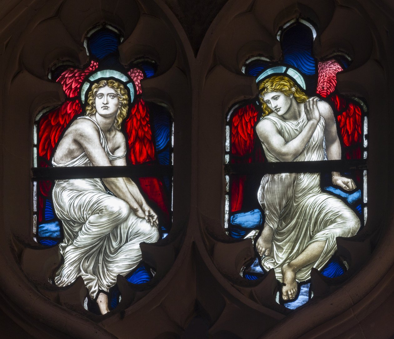 Westminster, St Margaret, James Powell & Sons, Henry Holiday, Tracery Angels, 1883 av Henry Holiday