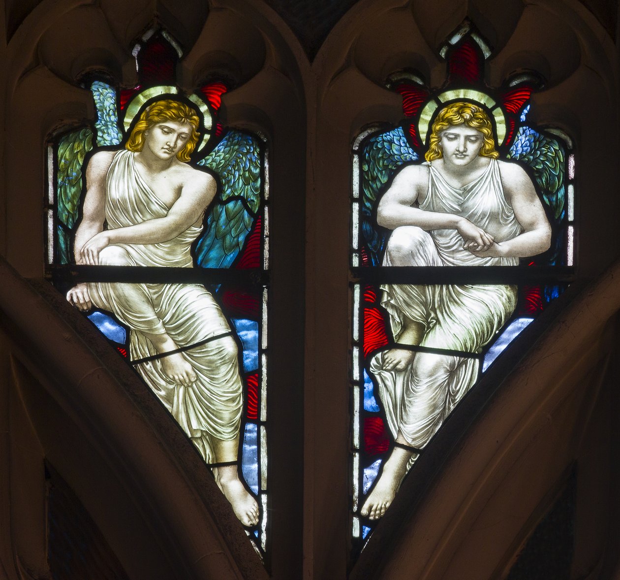 Westminster, St Margaret, James Powell & Sons, Henry Holiday, Tracery Angels, 1883 av Henry Holiday