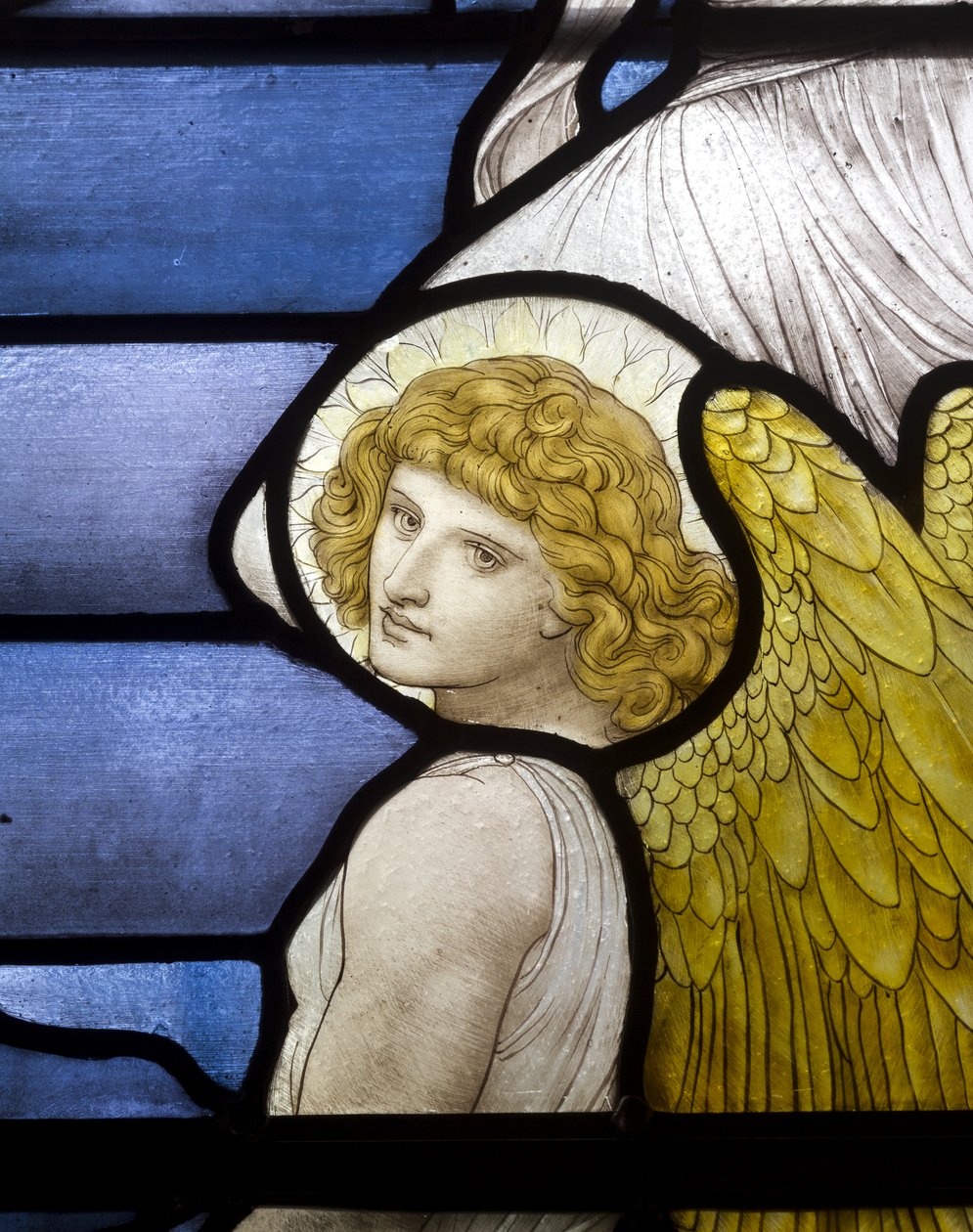 Wolsingham, St Mary & St Stephen, James Powell & Sons, Henry Holiday, Jacobs Ladder, Angel detalj, 1881 av Henry Holiday