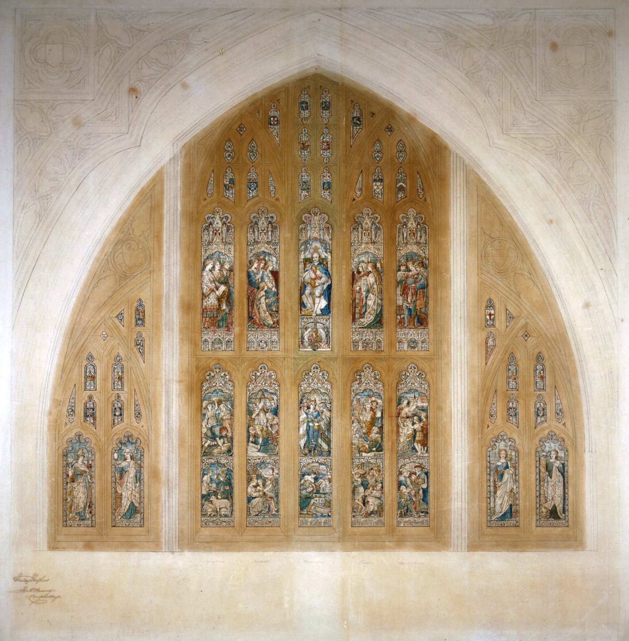 Vindusdesign i glassmalerier, 1869. av Henry Hughes