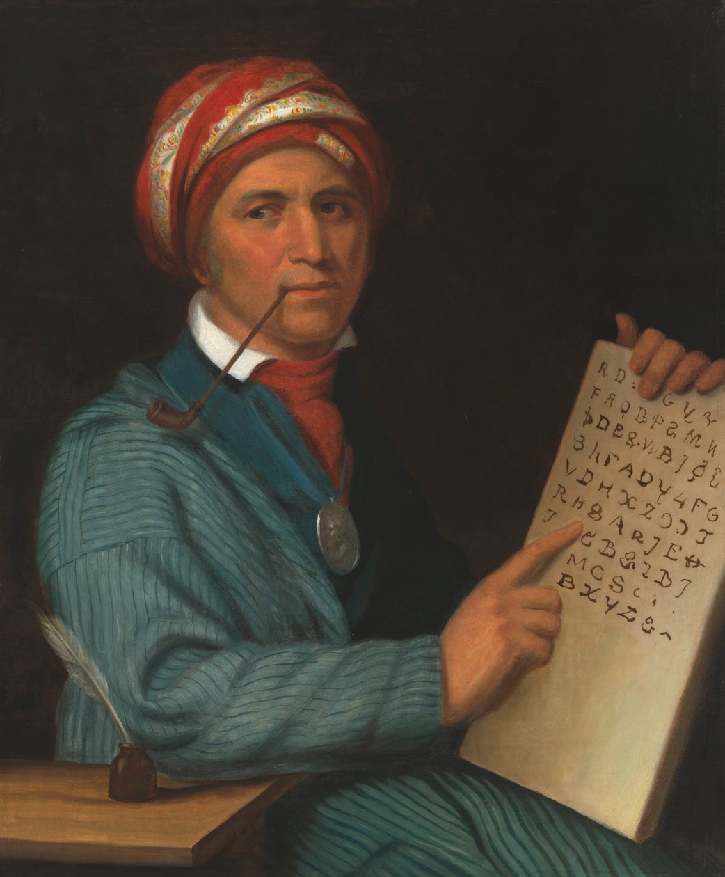 Sequoyah, ca. 1830. av Henry Inman