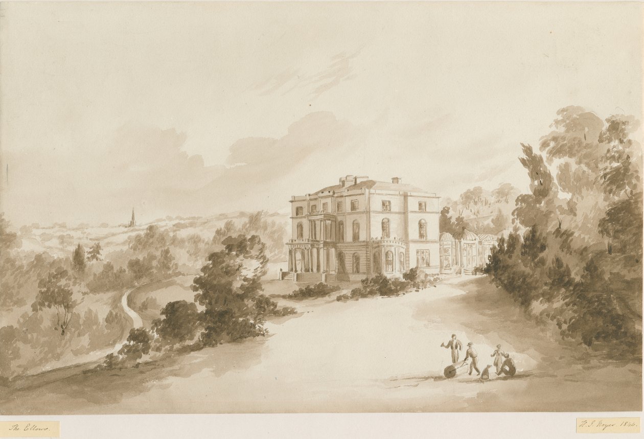 Sedgley - The Ellowes: sepia vask tegning av Henry James Noyes