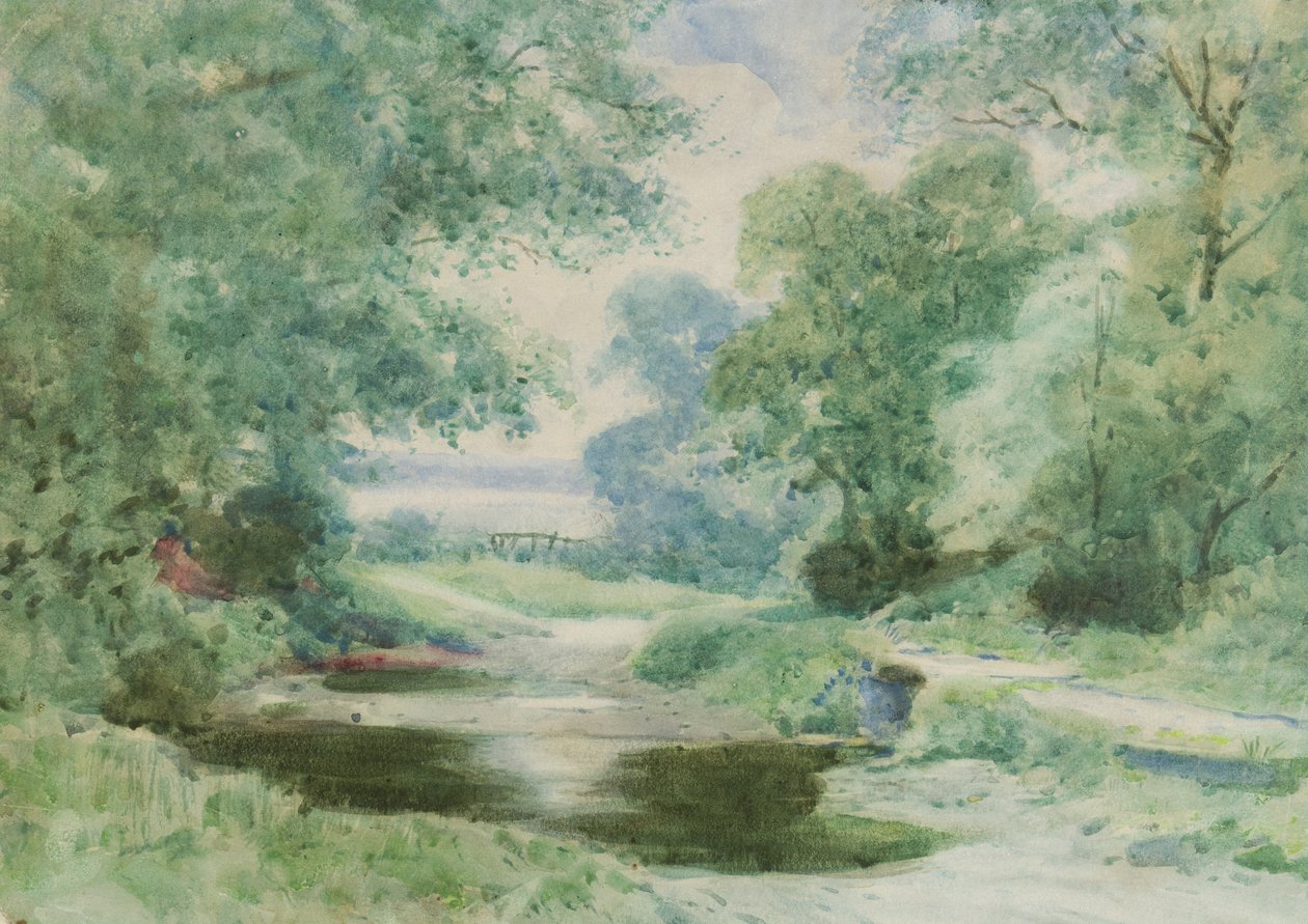 En Ford, ca. 1910 (akvarell på papir) av Henry John Sylvester Stannard