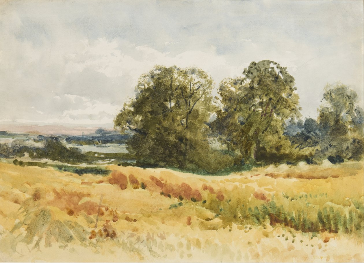 Harvest field, ca. 1910 (akvarell på papir) av Henry John Sylvester Stannard