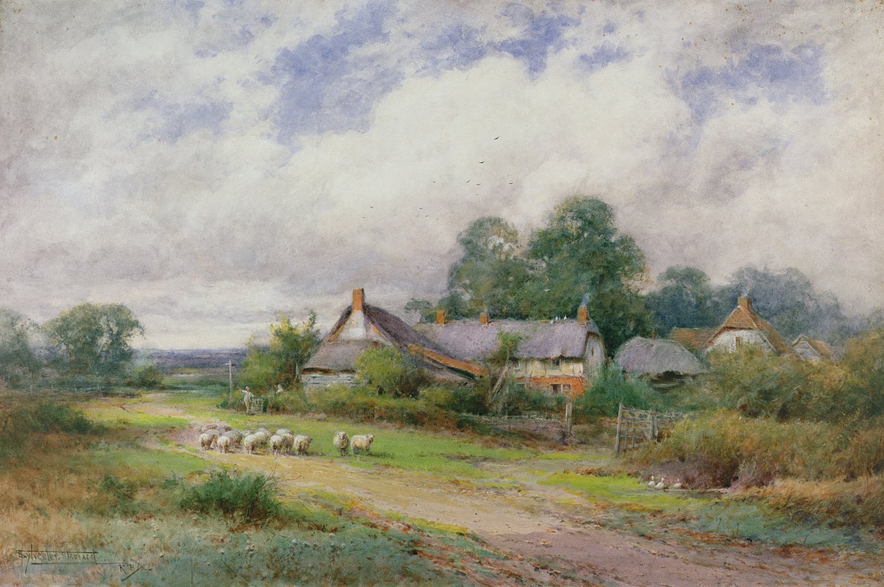 Hjem fra markedet, A Bedfordshire Hamlet av Henry John Sylvester Stannard