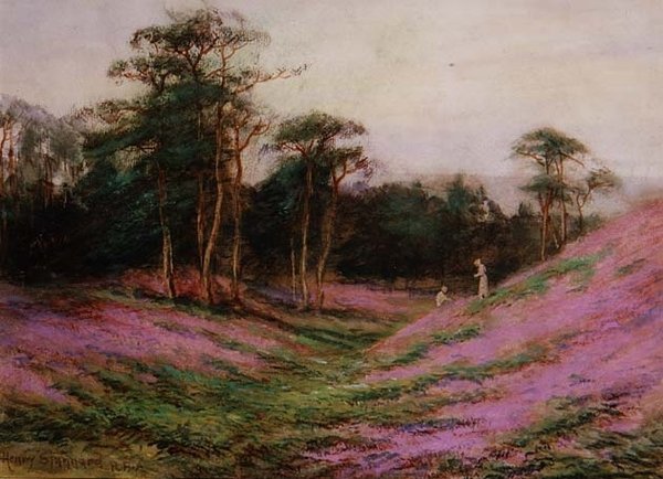 Nær Romans Camp, Sheringham, Norfolk (akvarell på papir) av Henry John Sylvester Stannard