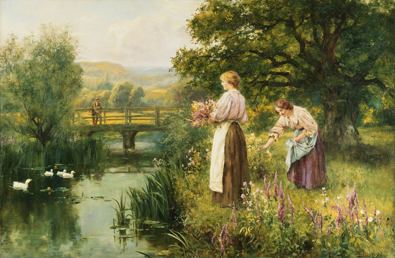 Samler vårblomster, av Henry John Yeend King