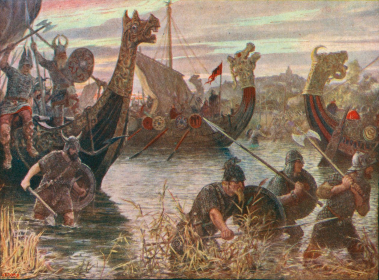 Et dansk raid (fargelitografi) av Henry Justice Ford