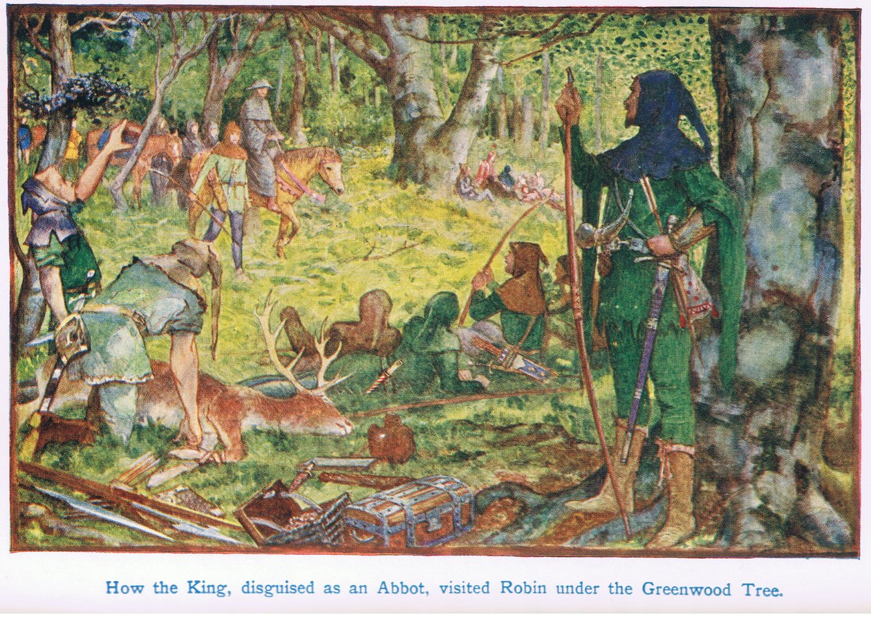 Hvordan kongen forkledd som en abbed besøkte Robin under Greenwood-treet av Henry Justice Ford