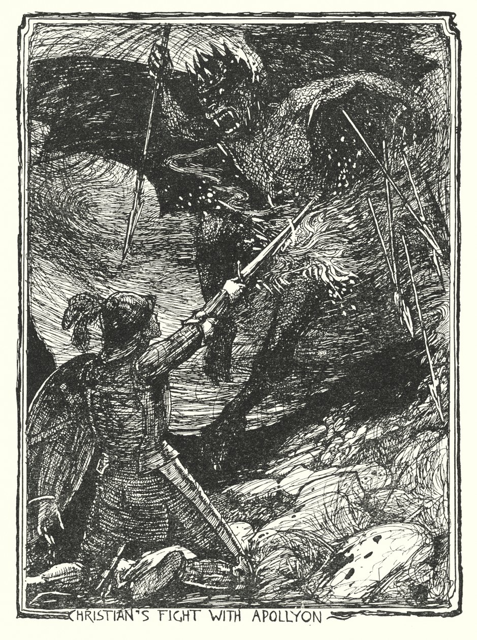 Illustrasjon til Pilegrimsreisen av John Bunyan (lito) av Henry Justice Ford