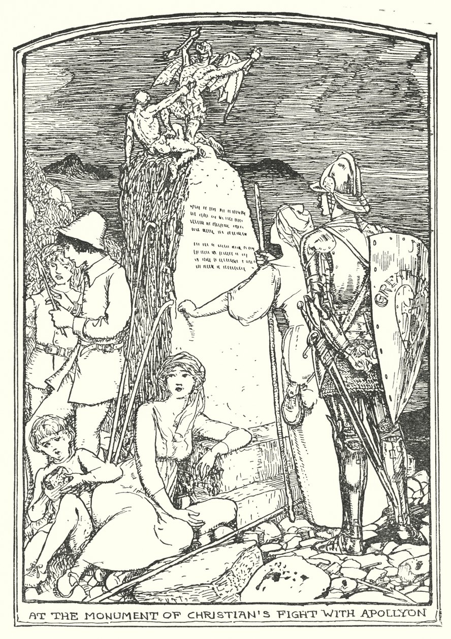 Illustrasjon til Pilegrimsreisen av John Bunyan (lito) av Henry Justice Ford