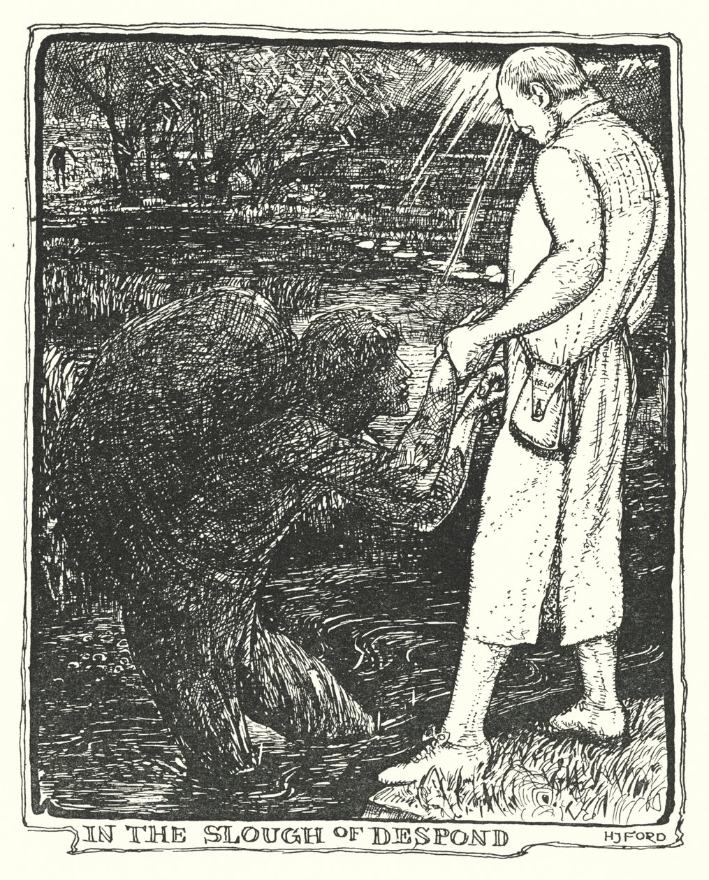Illustrasjon til Pilegrimsreisen av John Bunyan (lito) av Henry Justice Ford