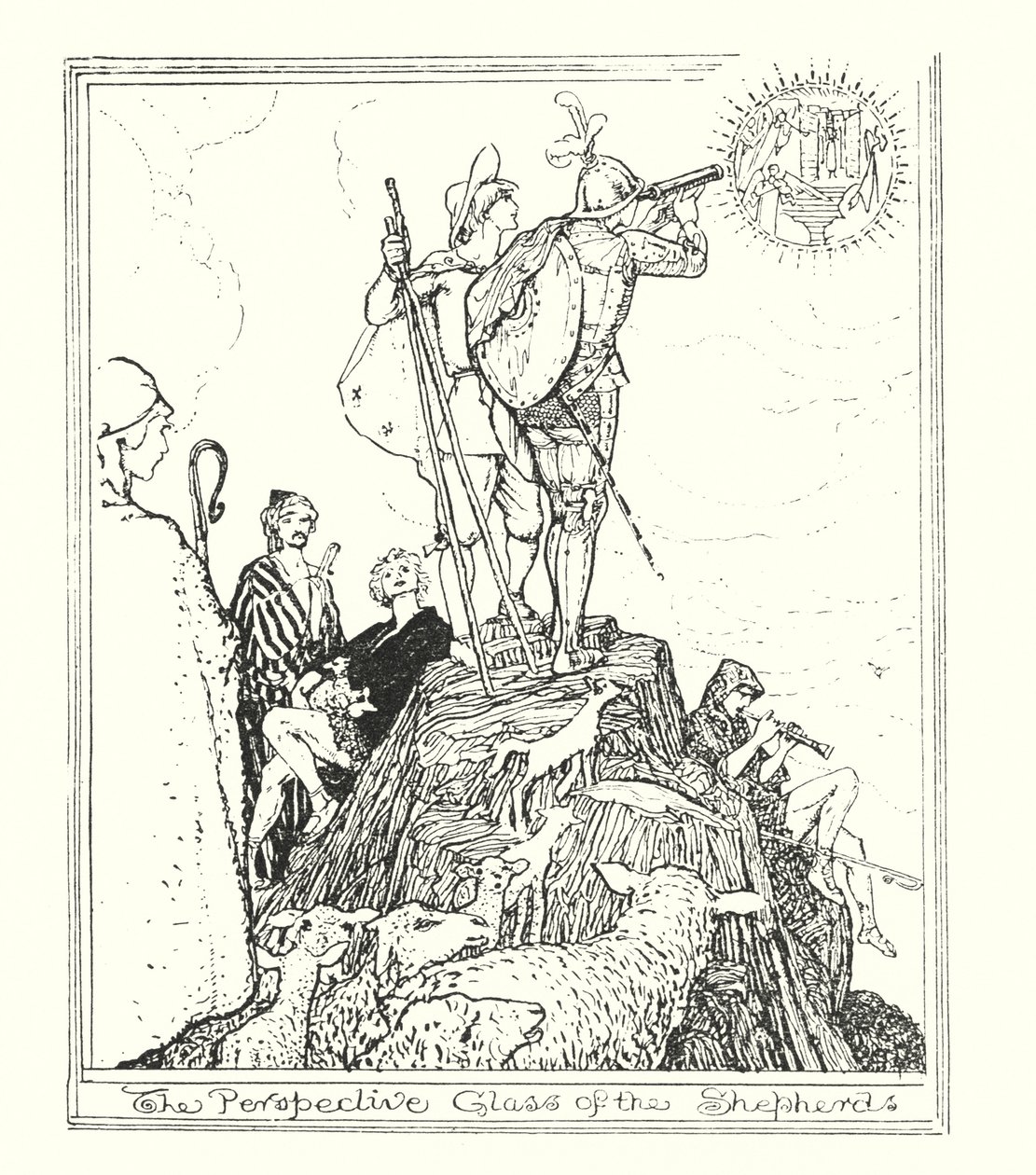 Illustrasjon til Pilegrimsreisen av John Bunyan (lito) av Henry Justice Ford