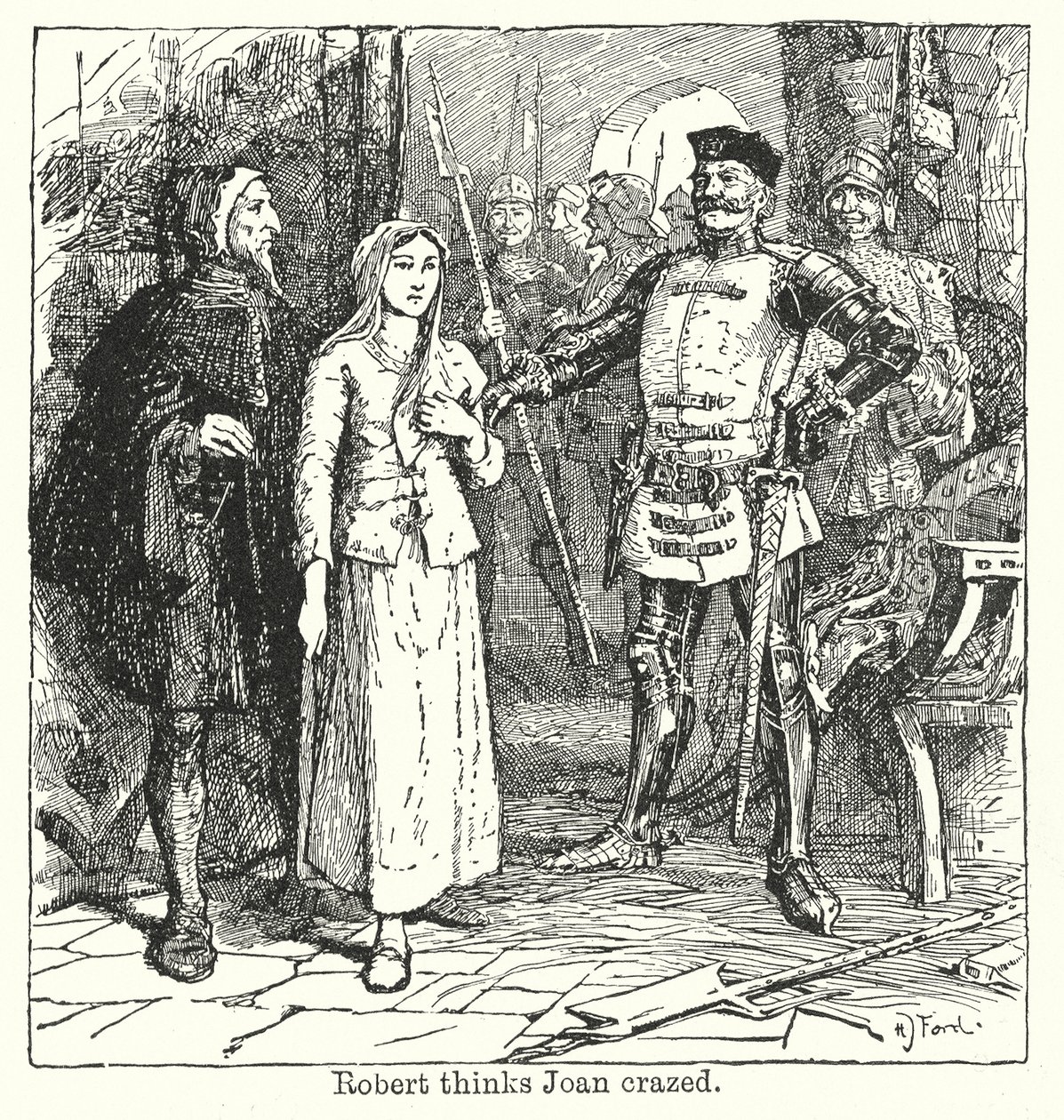 Robert tror Joan er gal (litografi) av Henry Justice Ford