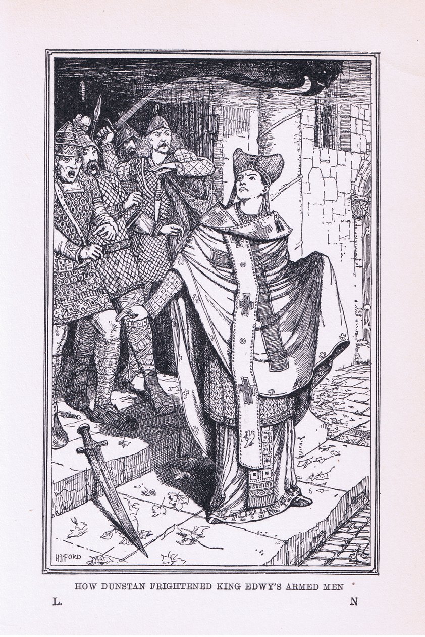 St Dunstan skremte kong Edwys væpnede menn, 1912 av Henry Justice Ford