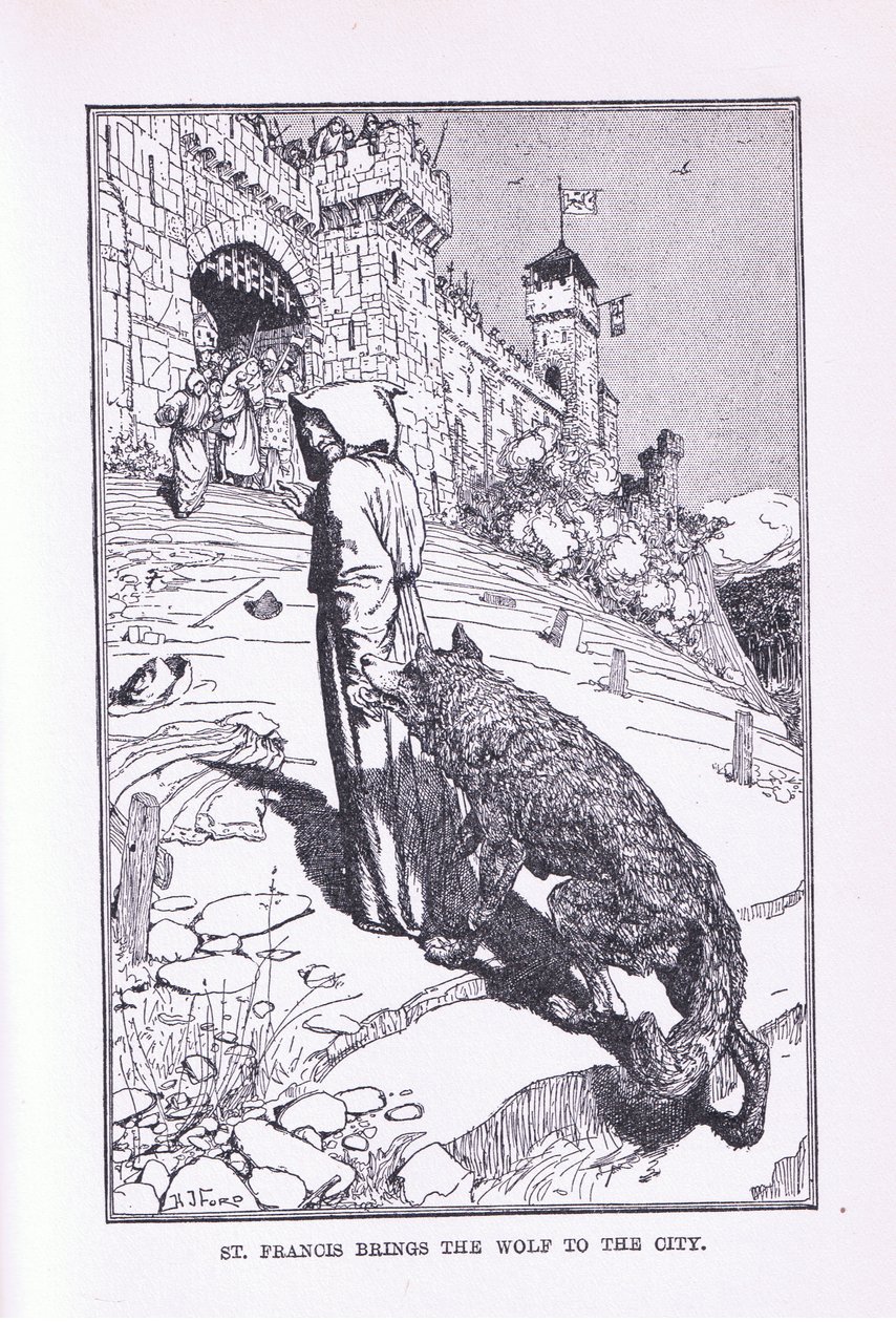 St Francis bringer ulven til byen, 1912 av Henry Justice Ford